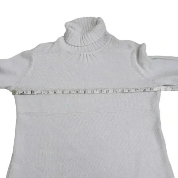 J Jill Turtleneck Knit  Sweater White Long Sleeve Size Medium - Picture 10 of 12